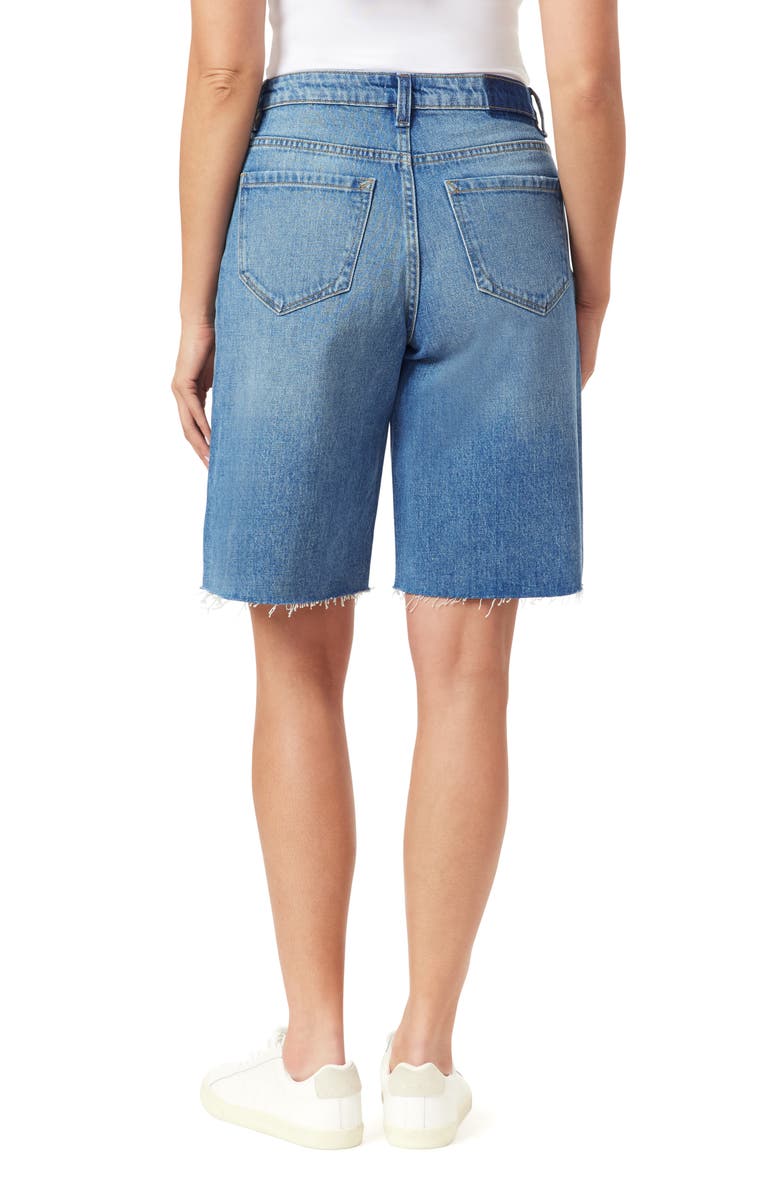 Kensie Relaxed Fit Raw Hem Denim Shorts, Alternate, color, Brisbane