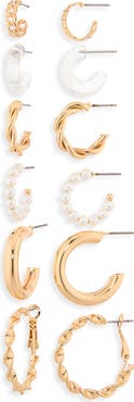 BP. Pack of 6 Assorted Hoop Earrings