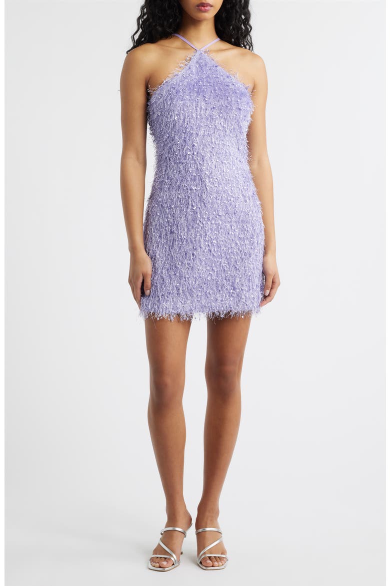 Luna Fringe Minidress, Main, color, LILAC