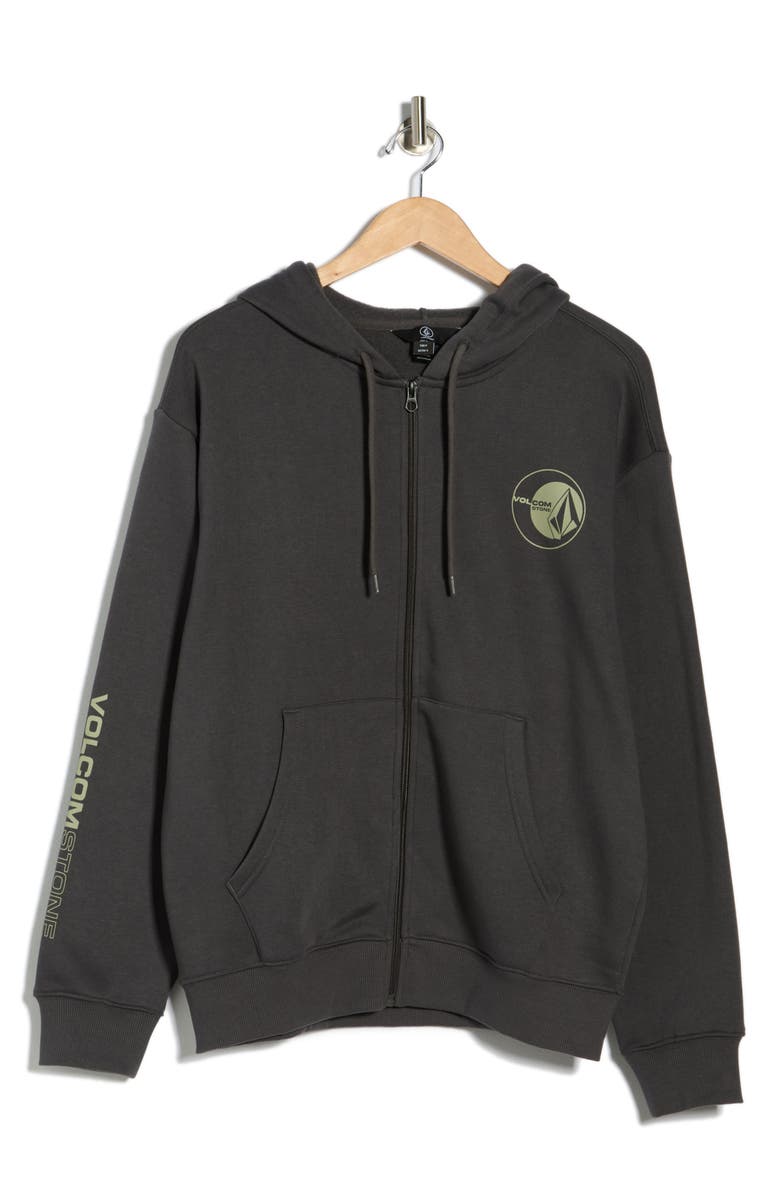 Volcom Brute Zip Hoodie, Alternate, color, Black