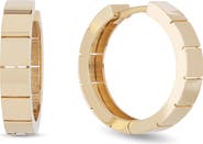 LANA 14K Gold Thin Flash Tile Hoop Earrings