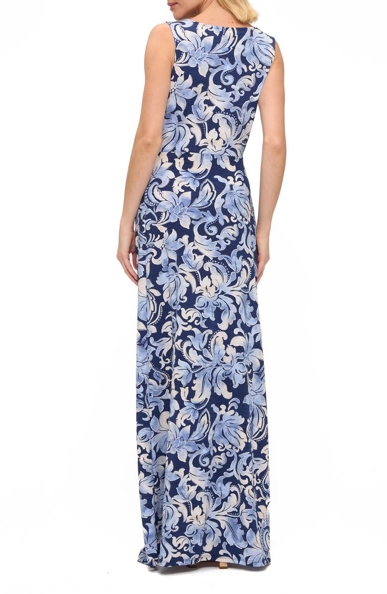 O.L. Printed Sleeveless Maxi Dress, Alternate, color, Blue Multi