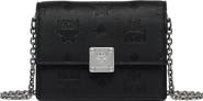 MCM Mini Aren Chain Wallet in Embossed Monogram Leather