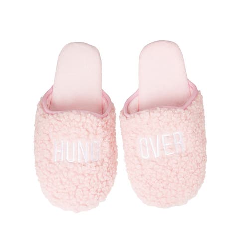 Hung Over Fabric Slippers Lrg/XL Polyester Pink