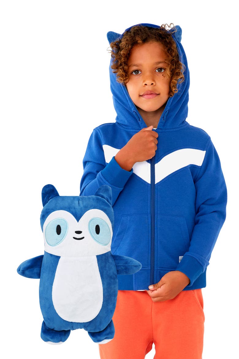 Kids' Rekka 2-in-1 Stuffed Animal Hoodie, Alternate, color, BLUE
