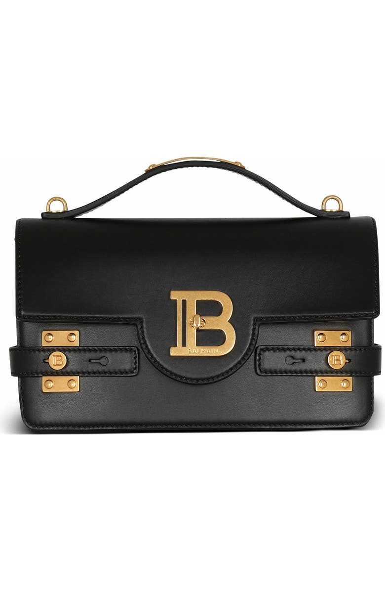 Balmain Smooth Leather B-Buzz 24 Bag, Main, color,