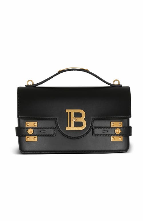 Balmain B-buzz 17 Leather Shoulder Bag In Black