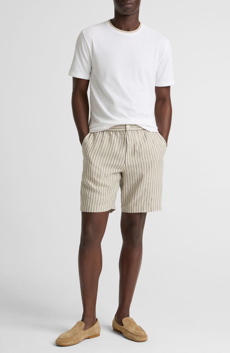 Vince Loose Knit Double Collar Crewneck T-Shirt, Alternate, color, Optic White/ Parchment