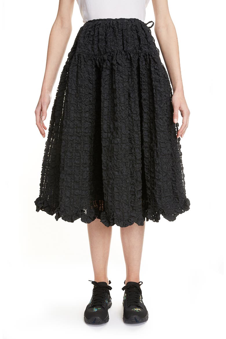 Kasumi Seersucker Skirt, Main, color, BLACK