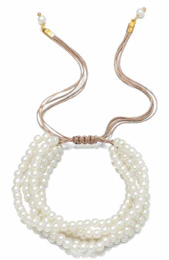 Multi-Strand Imitation Pearl Bolo Bracelet
