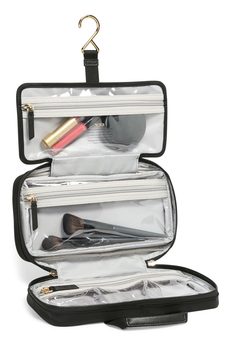 Voyageur Small Madeline Nylon Cosmetics Bag, Alternate, color, BLACK/ GOLD