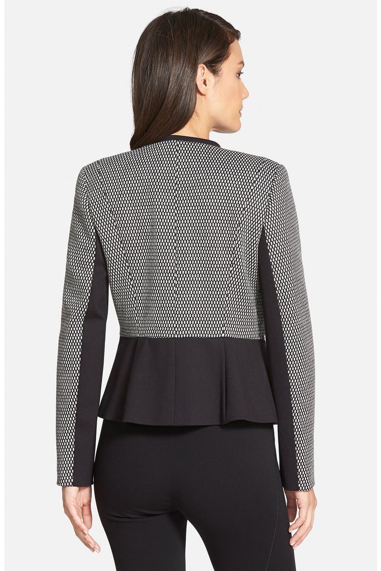 'Giana' Ponte & Double Knit Jacket, Alternate, color, BLACK- WHITE