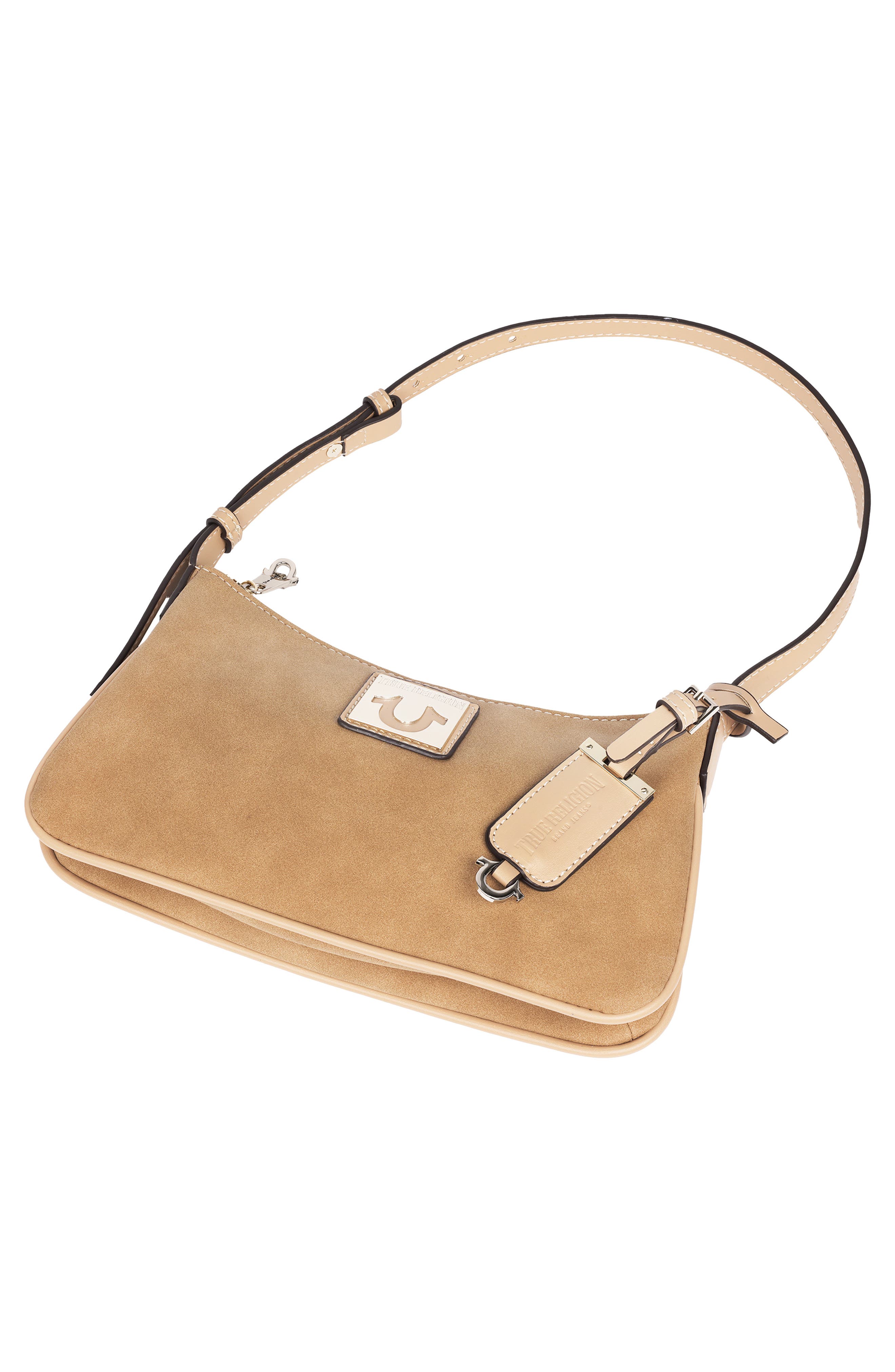 True Religion Horseshoe Plaque Shoulder Bag, Alternate, color, Camel