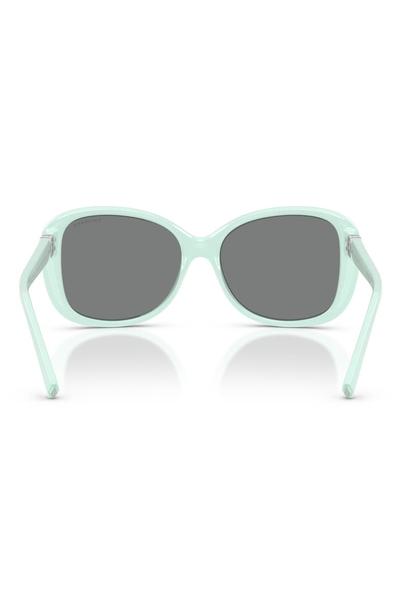 Tiffany & Co. 56mm Pillow Sunglasses, Alternate, color, Tiffany Blue / Dark Grey
