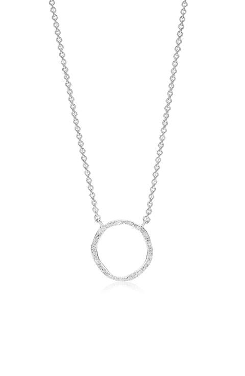 Riva Circle Diamond Pendant Necklace