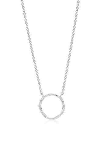 Monica Vinader Riva Circle Diamond Pendant Necklace
