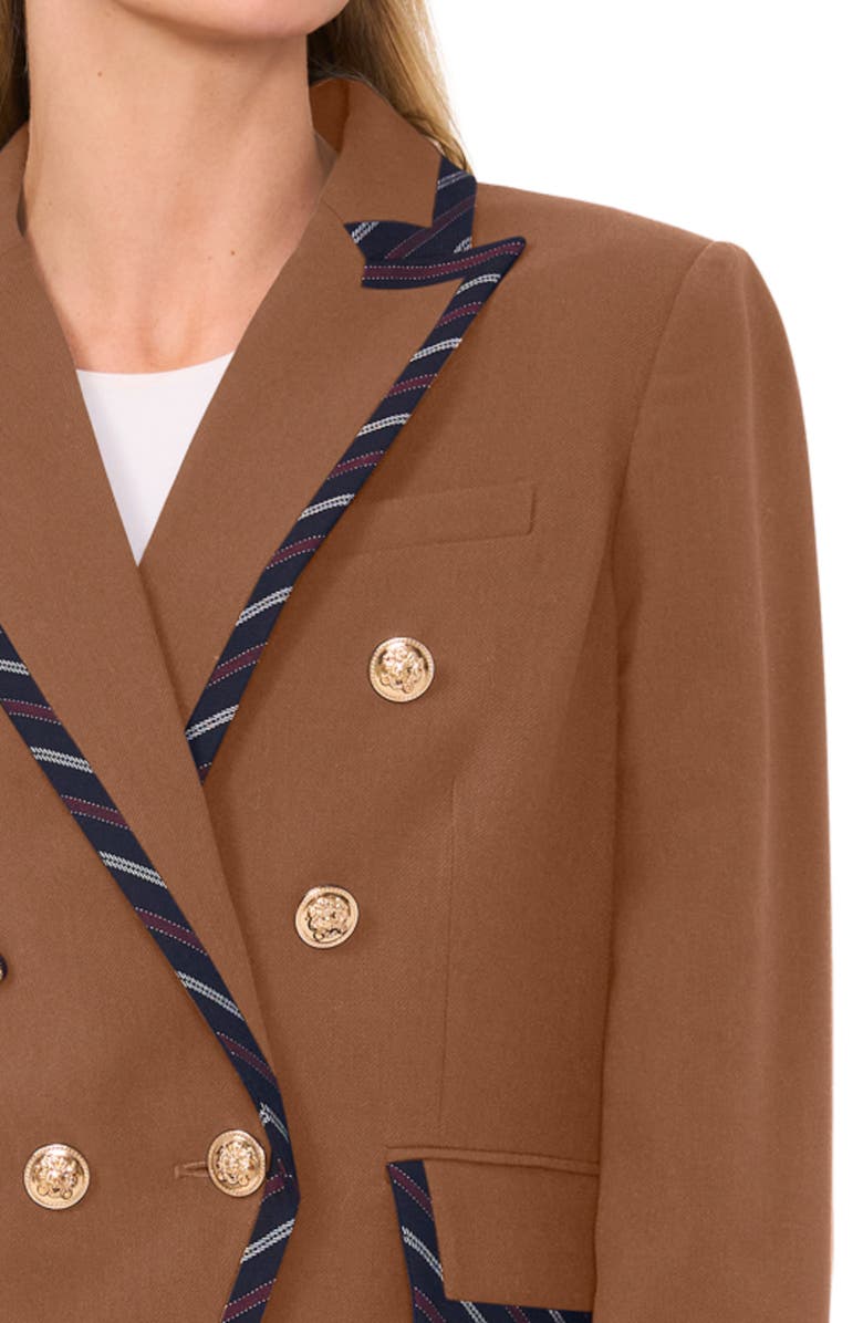CeCe Trim Double Breasted Blazer, Alternate, color, 