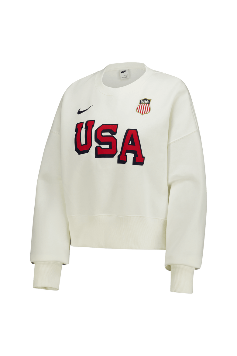 Women's Nike Cream US Hockey Oversized Phoenix Fleece Sweatshirt, Alternate, color, Cream