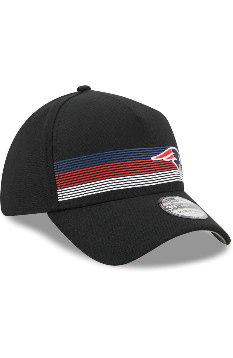 New Era Men's New Era Black New England Patriots Flawless Stripe 39THIRTY Flex Hat, Alternate, color, 