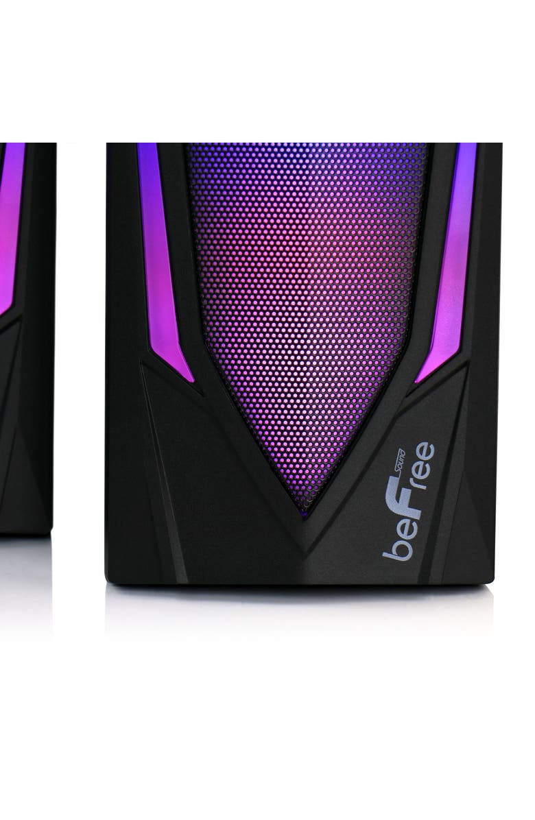 Befree Sound 2.0 Computer Speakers for Gaming with LED RGB Lights, Alternate, color, Black