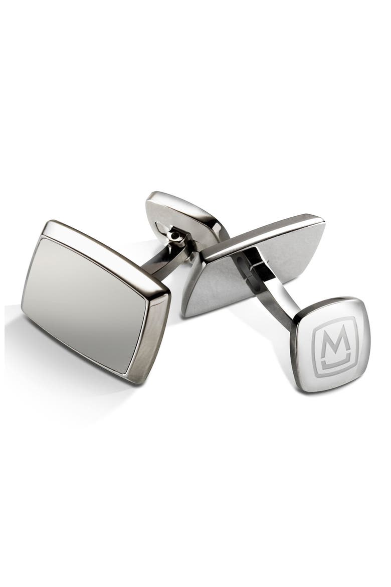 M-Clip Stainless Steel Cuff Links, Main, color, SILVER