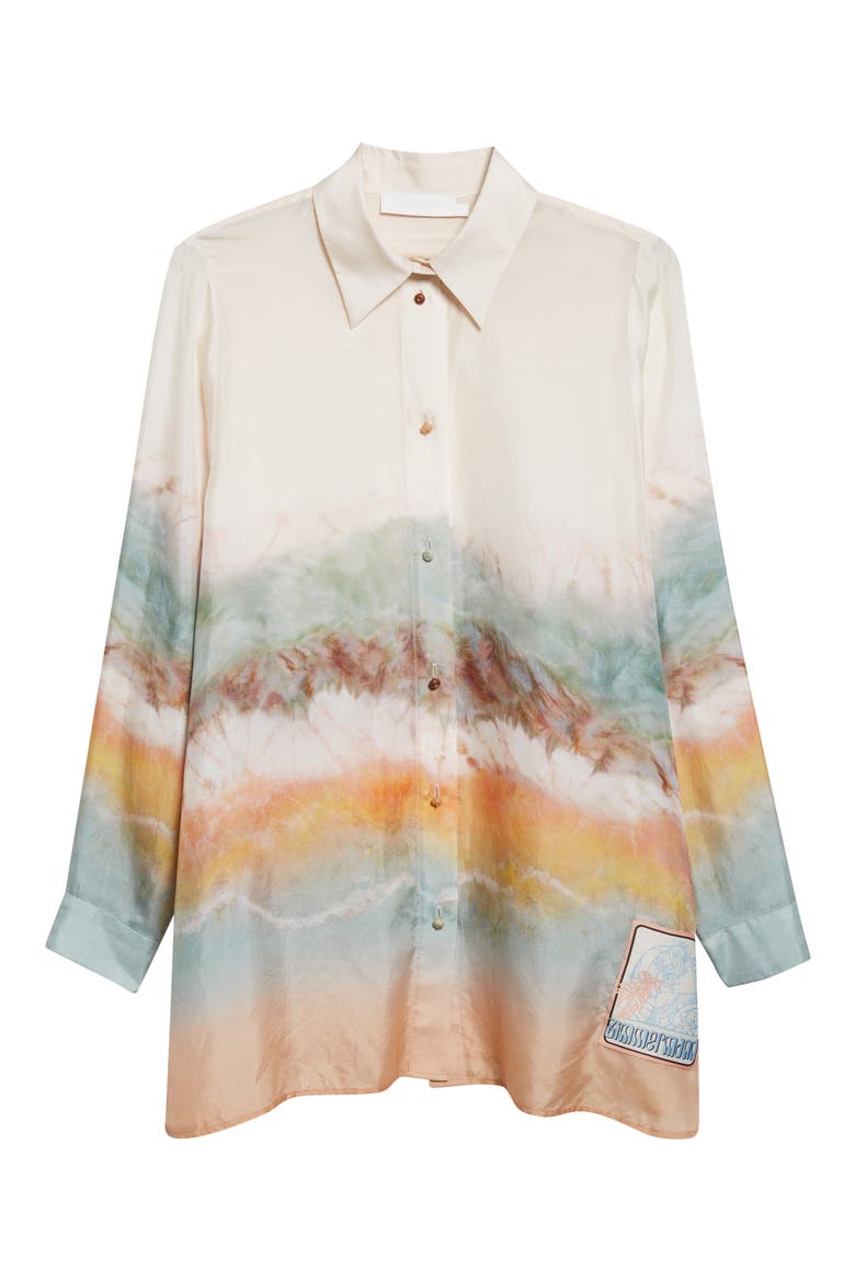 Daylight Relaxed Silk Shirt, Alternate, color, TIE DYE