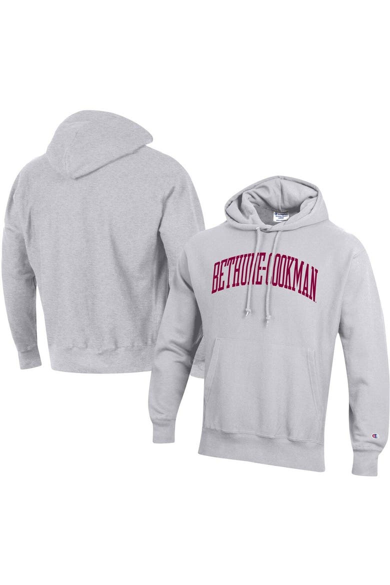 Men's Champion Gray Bethune-Cookman Wildcats Tall Arch Pullover Hoodie, Main, color, Gray