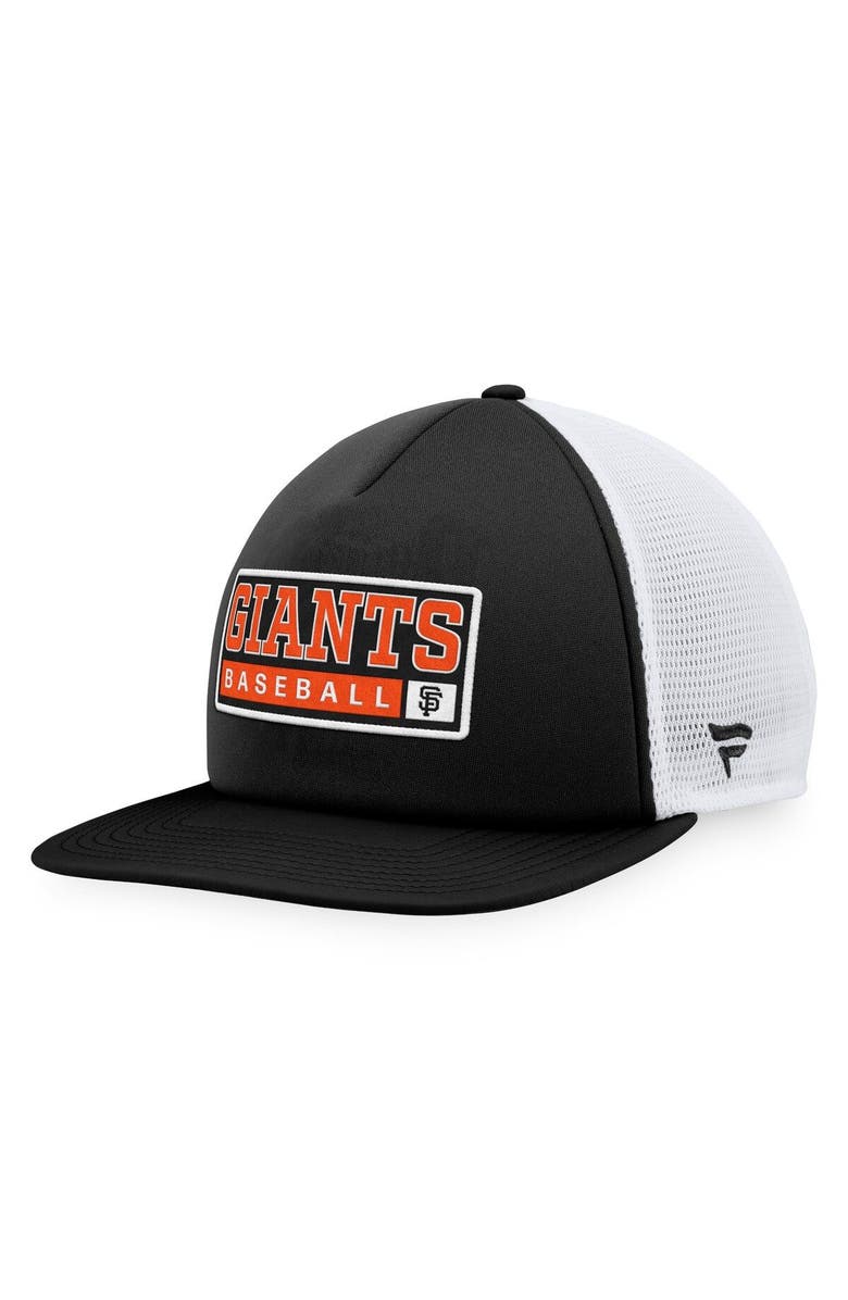 MAJESTIC Men's Majestic Black/White San Francisco Giants Foam Trucker Snapback Hat, Main, color, Black