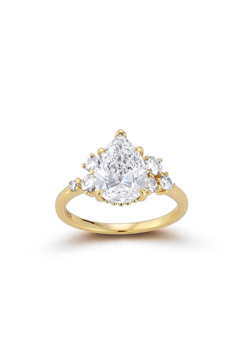 Pear Moissanite Ring, Main, color, GOLD