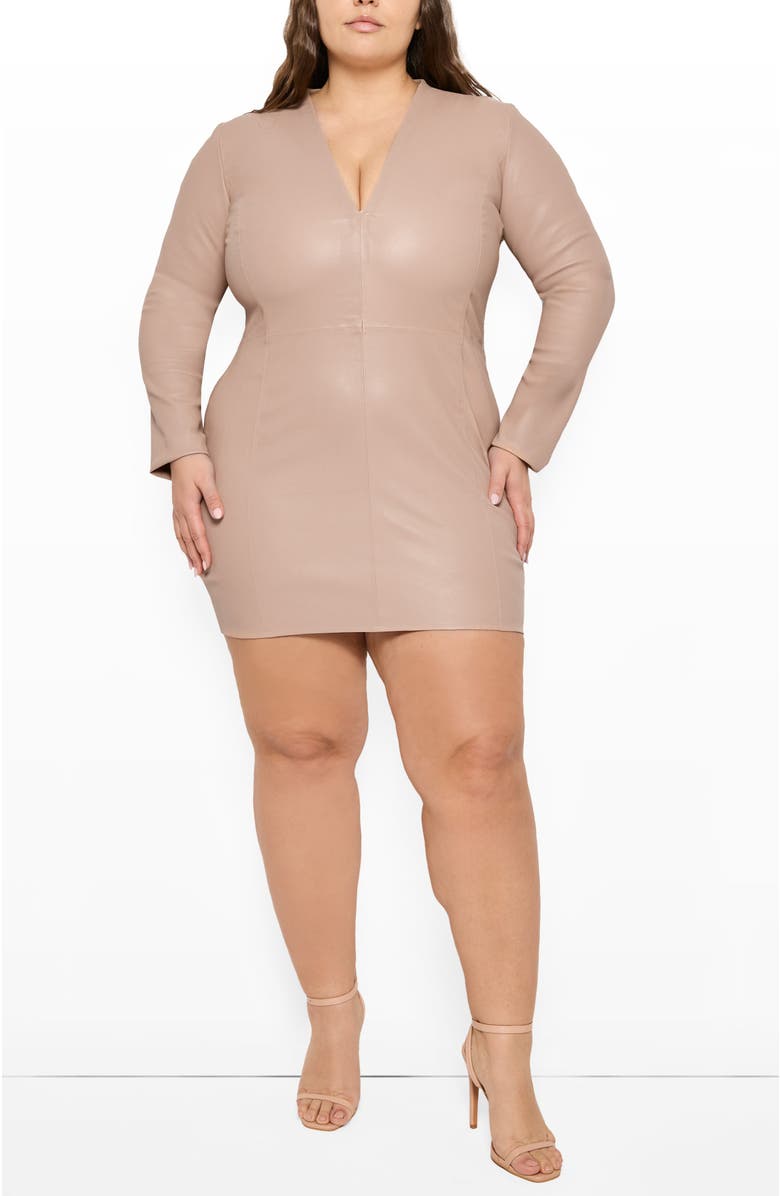 AS by DF Demeter Stretch Leather Dress, Alternate, color, Chai