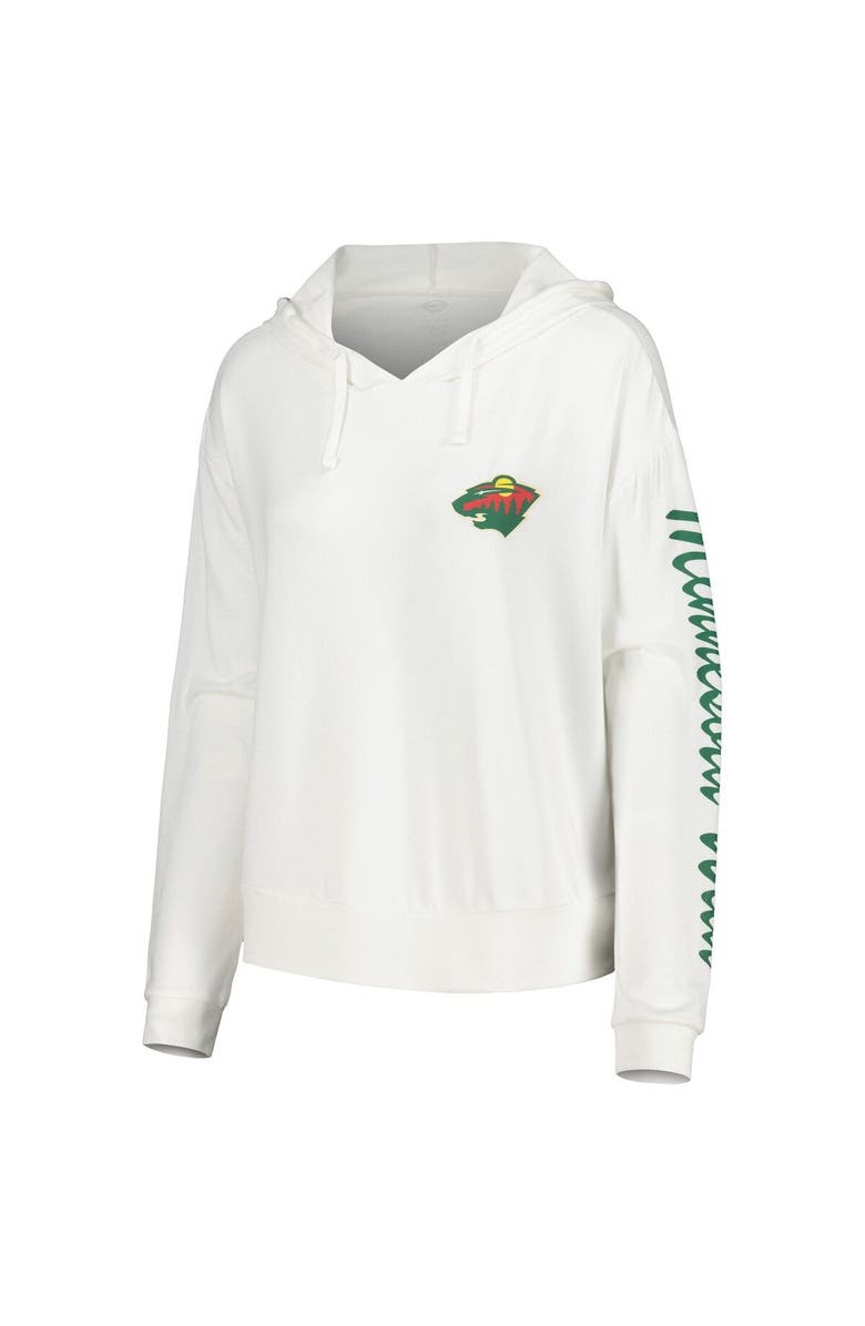 CONCEPTS SPORT Women's Concepts Sport White Minnesota Wild Accord Hacci Long Sleeve Hoodie T-Shirt, Alternate, color, 