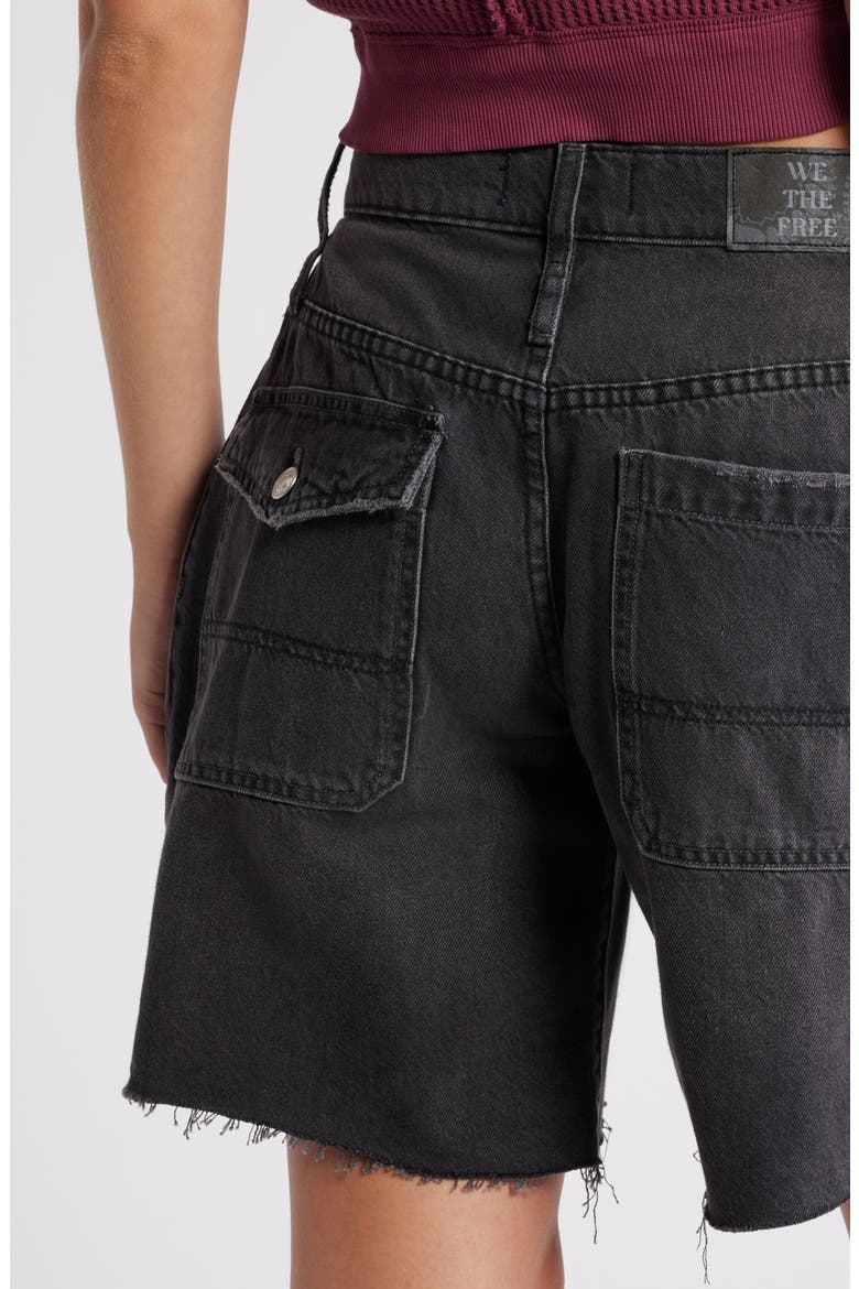 Boomerang Long Denim Shorts, Alternate, color, NIGHTSHIFT