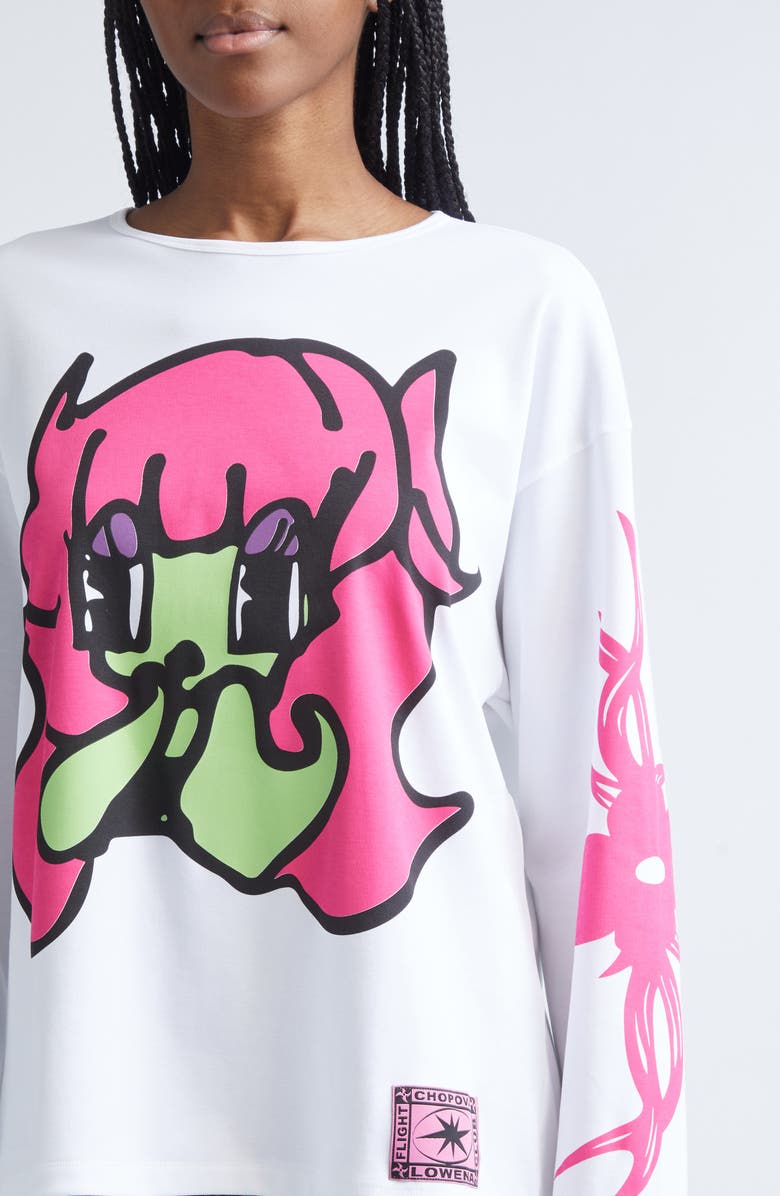 Chopova Lowena Bashful Oversize Jersey Graphic T-Shirt, Alternate, color, White Multi