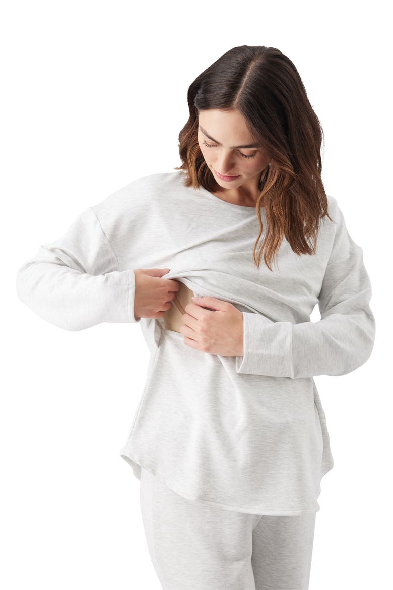 Super Soft Nursing Top, Alternate, color, Silver Marle