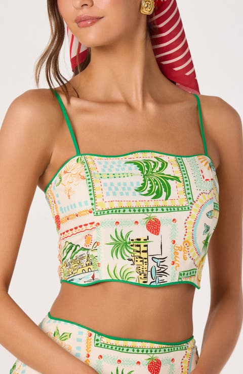 Heidi Mixed Print Crop Top