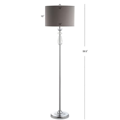 Jonathan Y Layla Crystal / Metal Led Floor Lamp In Clear/chrome