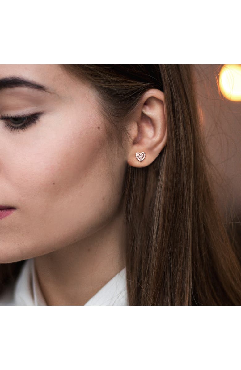 Julianna B. Diamond Heart Stud Earrings 14k White Gold, Alternate, color, 14K White Gold