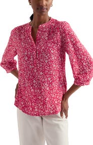 Seasalt Cornwall Willow Path Floral Print Popover Top