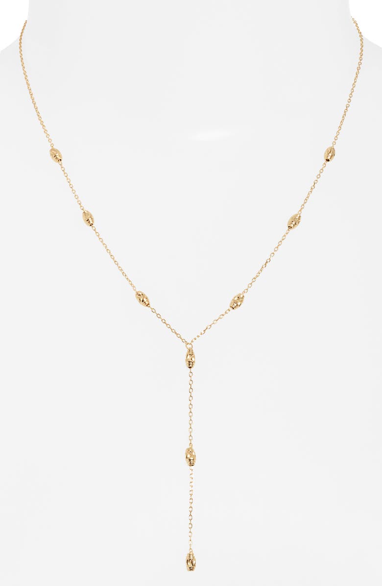 Argento Vivo Sterling Silver 18K Gold Plate Sterling Silver Station Y-Necklace, Alternate, color, 