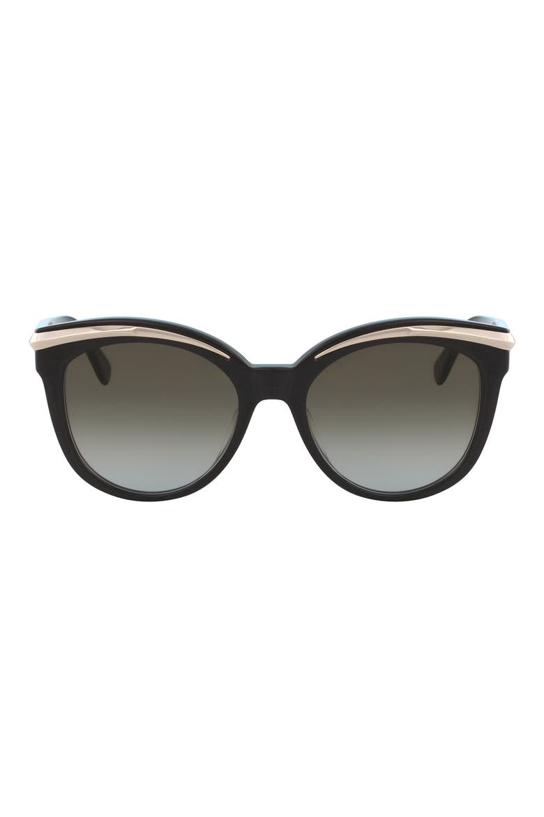 55mm Cat Eye Sunglasses, Main, color, BLACK