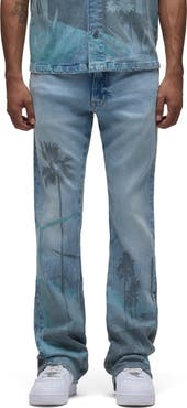 Hudson Jeans Walker Laser Print Kick Flare Jeans
