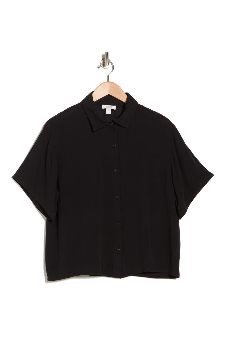 Easy Gauze Cover-Up Shirt, Alternate, color, BLACK