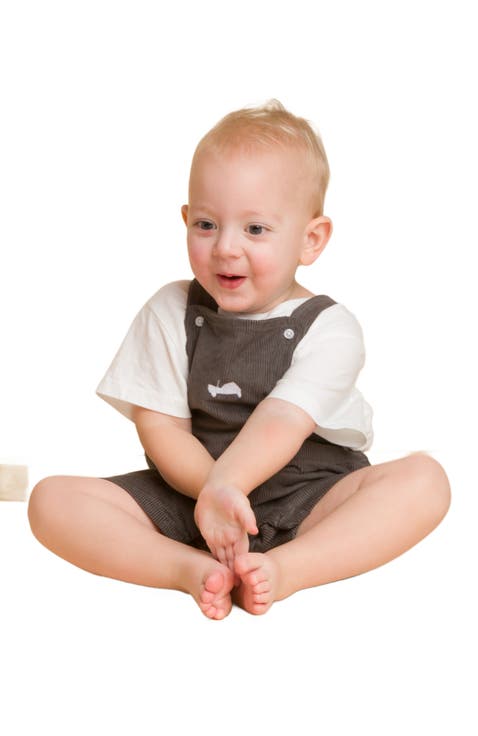 Mon Tresor Double Button Boys Footie & Bonnet - Ivory & Navy