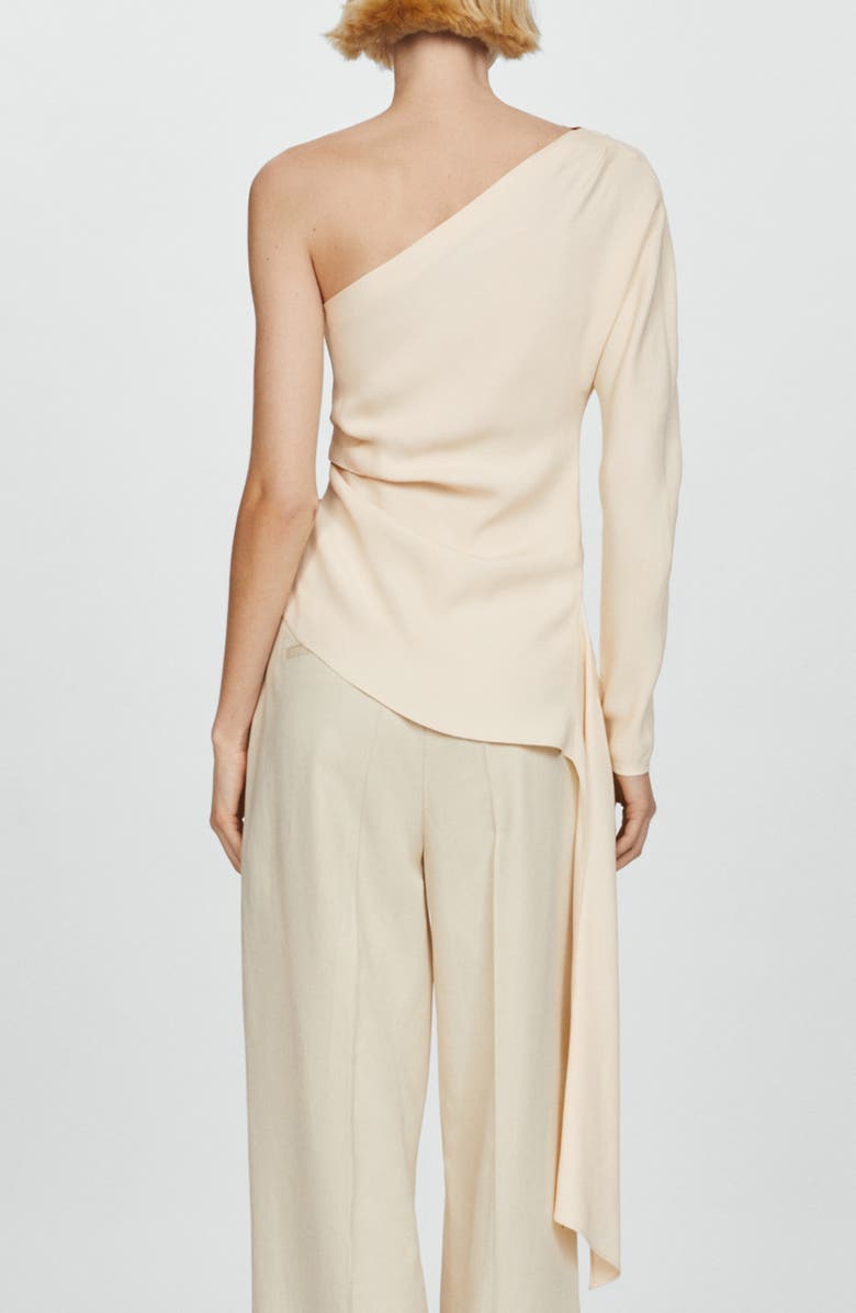 MANGO Ruffle One-Shoulder Top, Alternate, color,