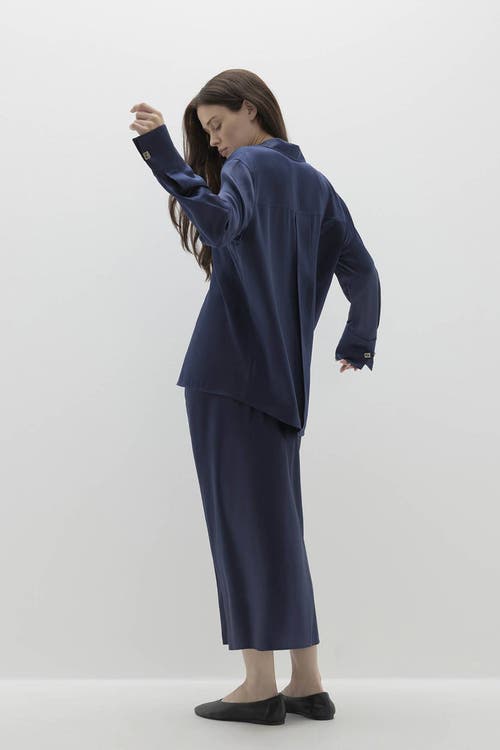 Naked Cashmere Suvi Silk Button-up Shirt In Blue