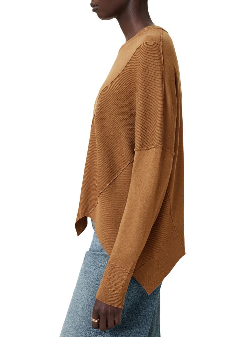 Isla Asymmetric Sweater, Alternate, color, CARAMEL BROWN