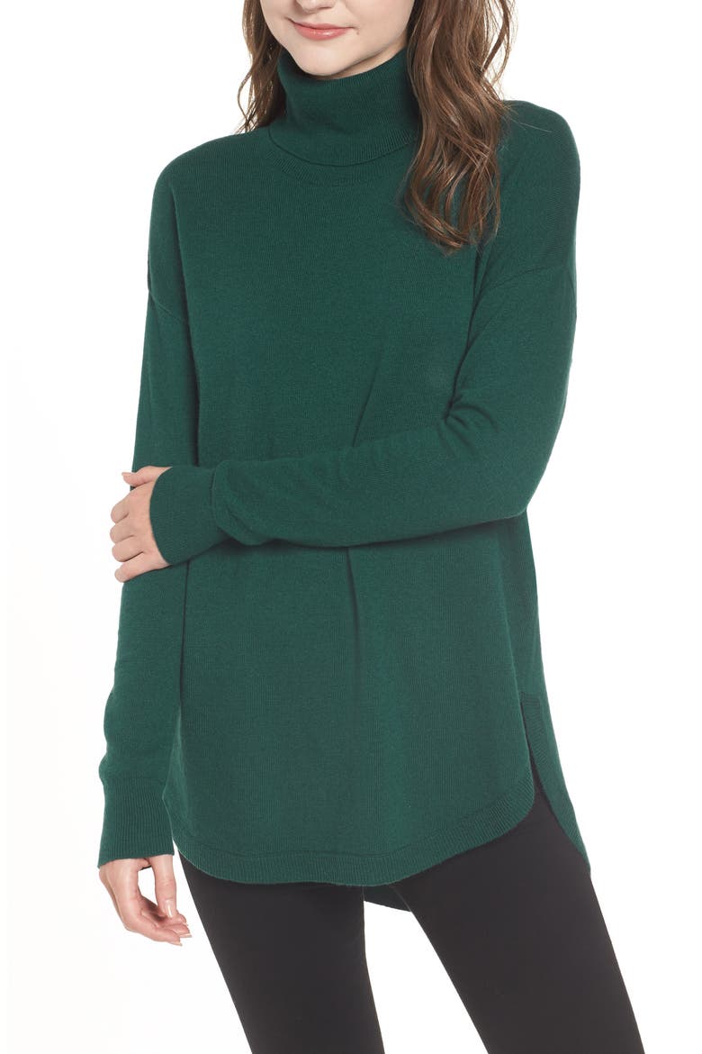 Turtleneck Sweater, Main, color, GREEN BOTANICAL