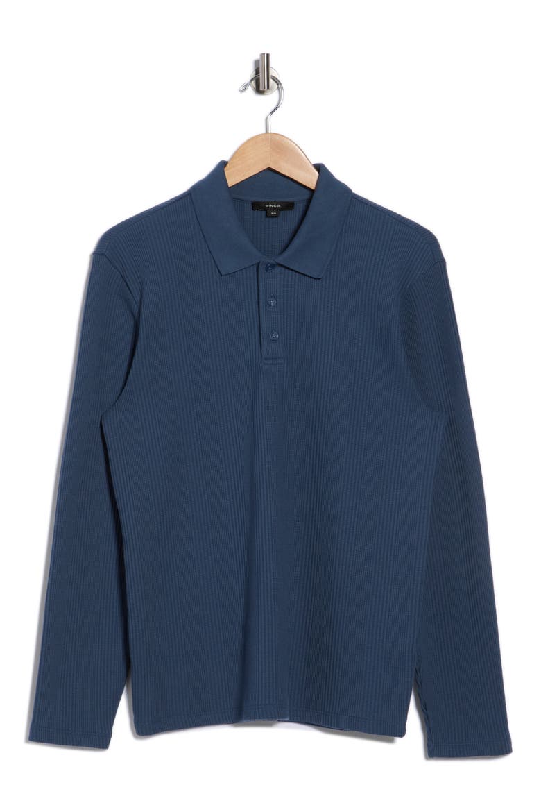 Variegated Waffle Stitch Polo, Alternate, color, AZUL