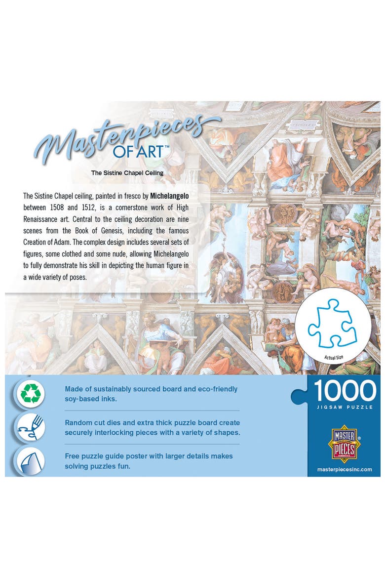 Sistine Chapel Ceiling 1000 Piece Puzzle, Alternate, color, Multicolor