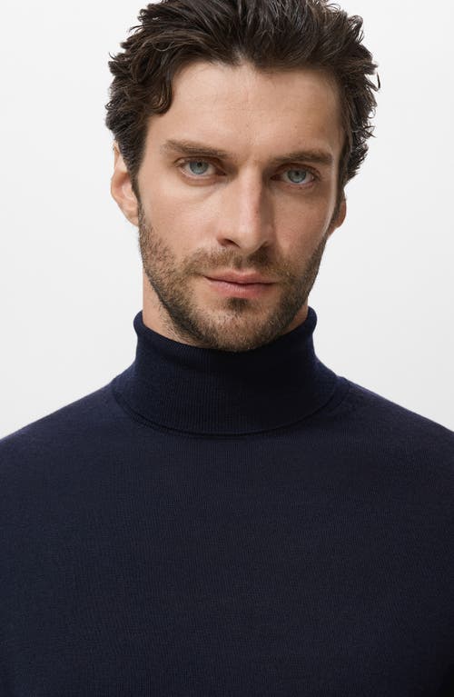 Mango Turtleneck Wool Sweater In Blue